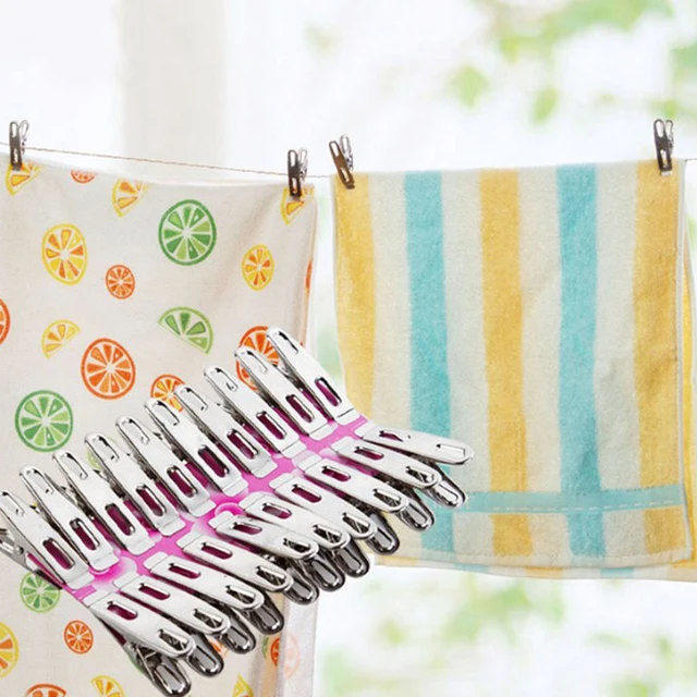 40 db Rozsdamentes Acél Klipek Ruhák Fotópapír Csappintos Ruhacsipeszek Háztartási Otthoni Dekoráció Fém Klipkészlet Tároló - Image 3