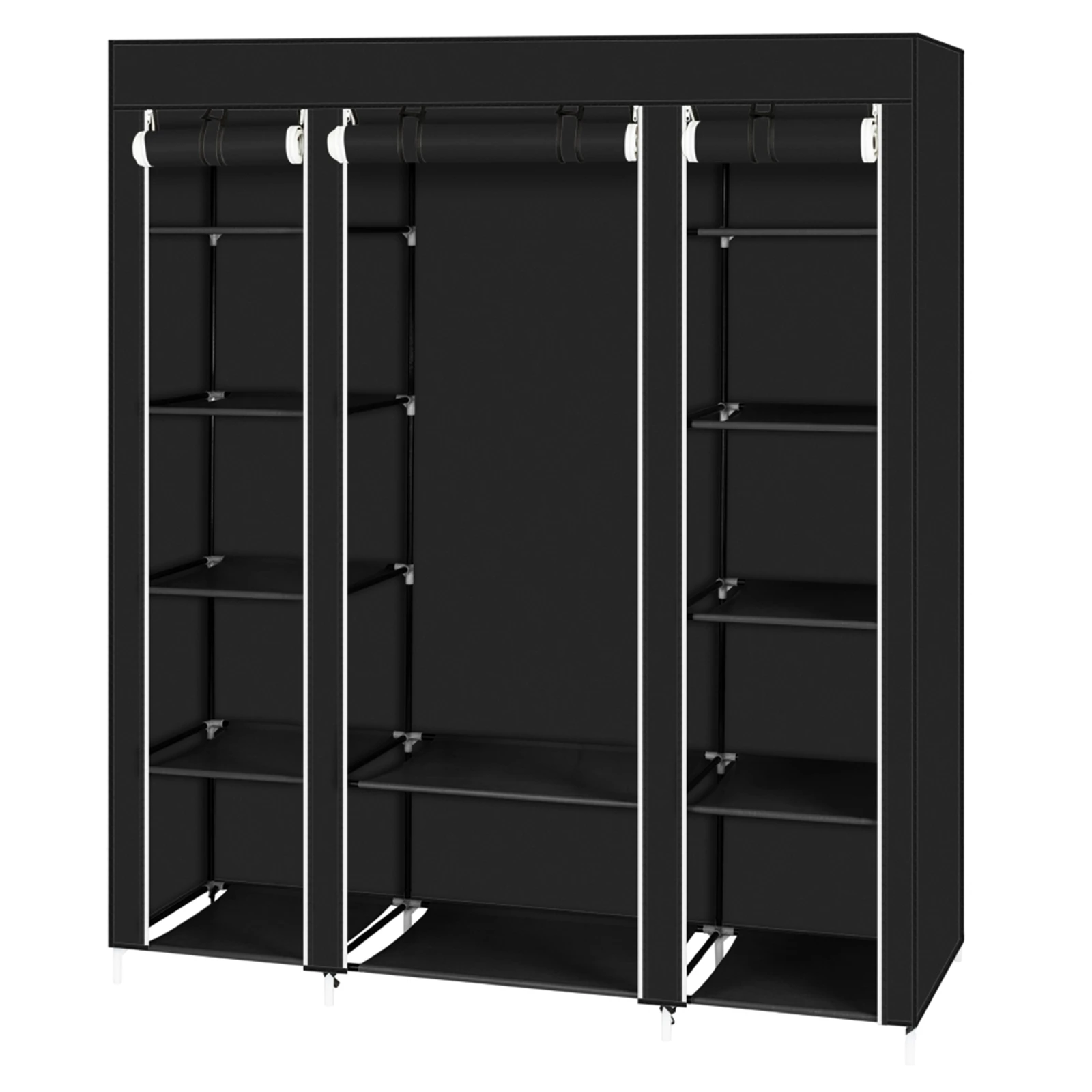 69" Portable Clothes Closet Wardrobe Storage Organizer with Non-Woven Fabric Quick and Easy to Assemble Extra Strong 5