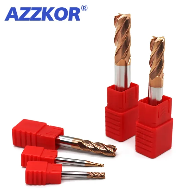 4-Shank Milling Cutter Tungsten Steel Carbide Alloy Coating 4-Flute Flat End Mill For CNC Machining Endmills 10PCS