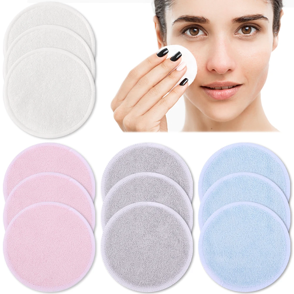 10PcsBambooFiberMakeupRemoverPadsWashableReusableMakeUpFacial
