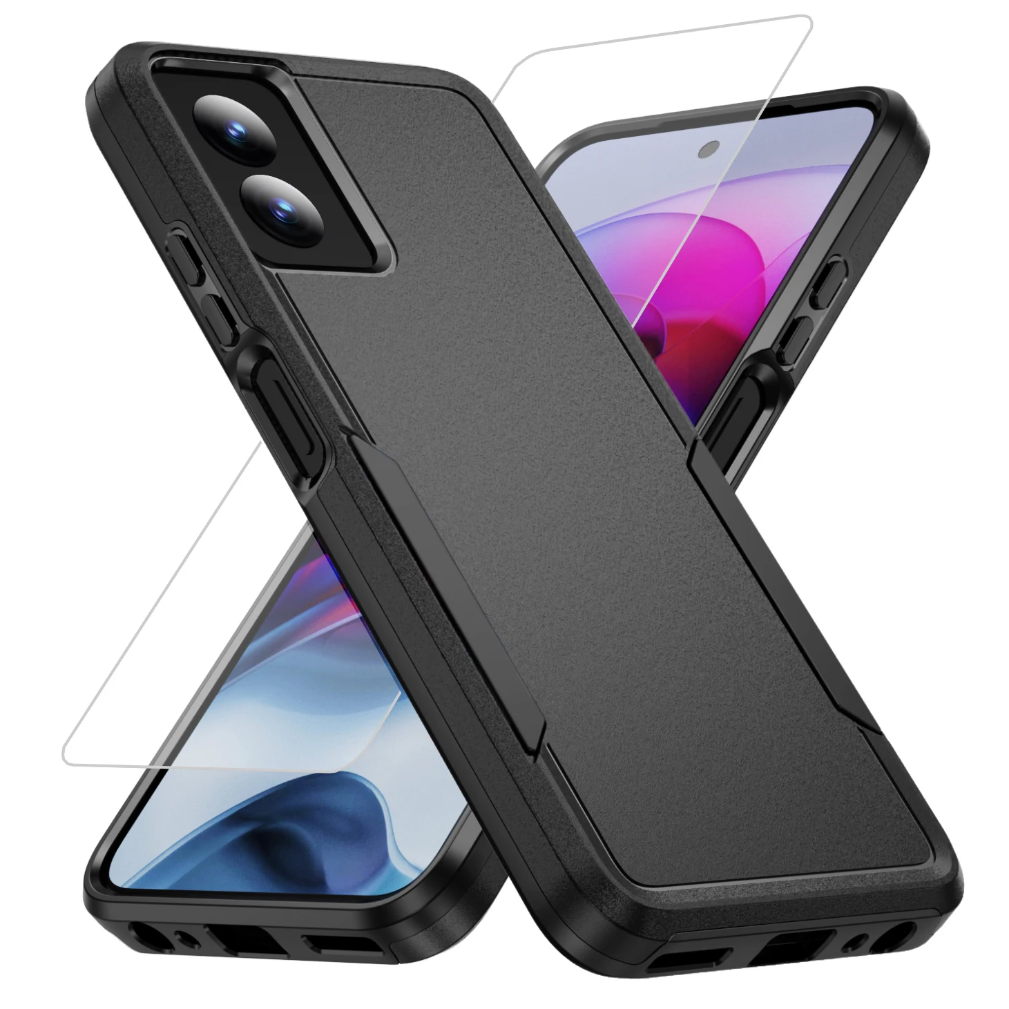 Durable Shockproof Dual Layer Protective Phone Case with Screen Protector