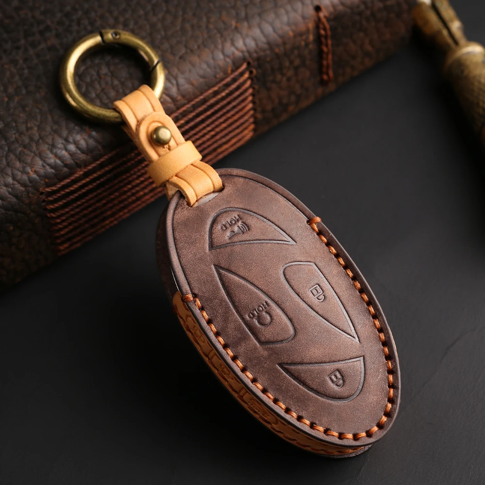 Seedwee TPU Key Fob Cover For Hyundai - 7-Button Smart Key Protector With Keychain (Gold Red, Fits 2022-2025 Models)