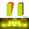 10pcs 3*8cm Car Bumper Reflective Stickers Reflective Warning Strip Tape Secure Reflector Stickers Decals Safety Warning 1
