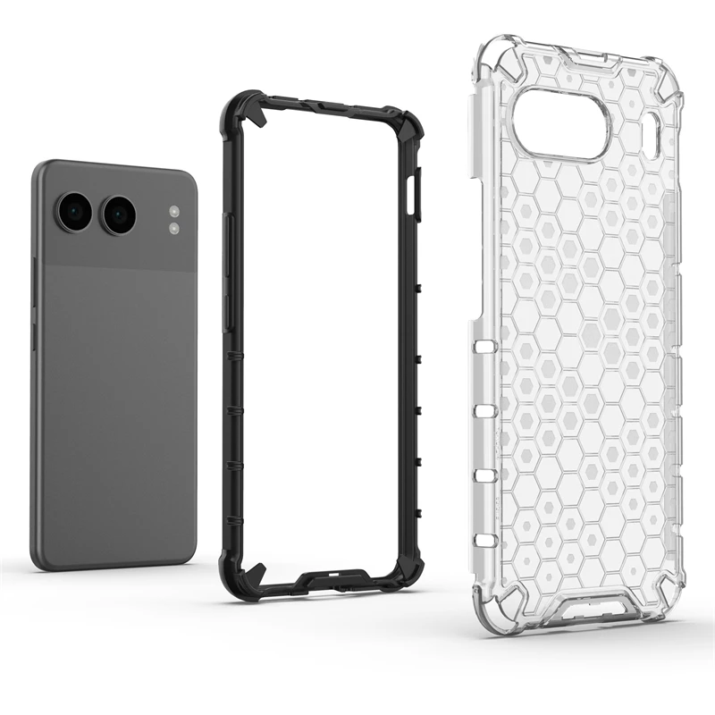 Shockproof Honeycomb TPU Armor Phone Cover | Translucent Protective Case