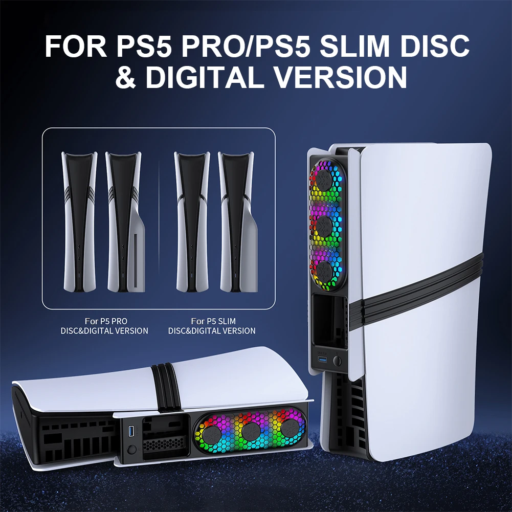 Cooling Fan Gaming Cooling Fan For PS5 Pro/PS5 Slim Cooling Fan External Fan Cooler Cooling Game Accessories for Playstation 5 Pro/Slim Disc & Digital Edition