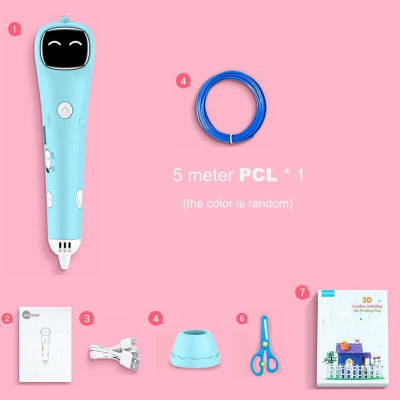 3D Printing Pen Low Temperature 3D Drawing Printer DIY Painting Pen PCL Filament Anti-Scald DIY Printing Children 3d pen