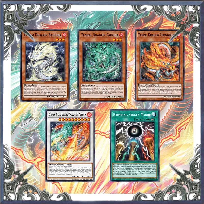 70 шт. Tenpai Дракон Yugioh карточная игровая колода легко играть не оригинал мастер Дуэль DIY колода MD Zhongdora Baidora