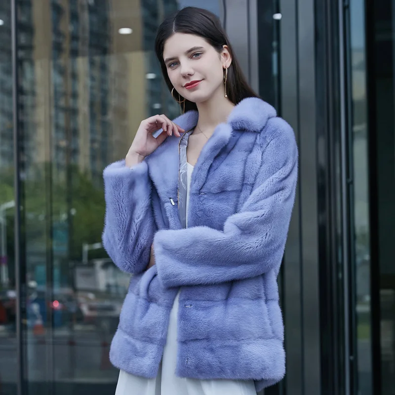 

Wholesale Women Winter Fashion Fur Jacket Luxury Real Genuine Mink Fur Coat For Ladies