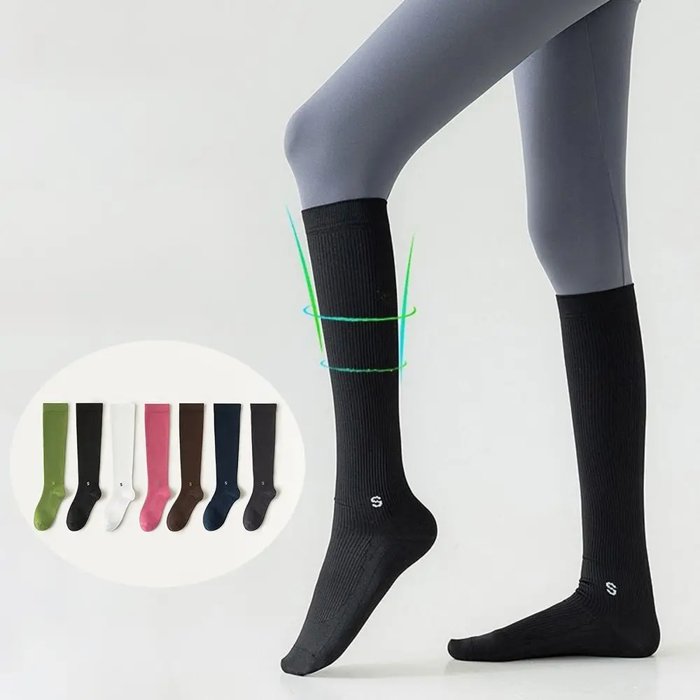 

Anti-skid Compression Socks Multi-color Breathable Yoga Socks Professional High Elasticity Sports Calf Socks for Women