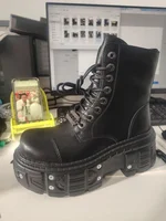 Leather Heightened 10cm Thick-soled Men's High-top British Style 2025 New Trendy Men's Boots Ruffian Handsome - Image 5