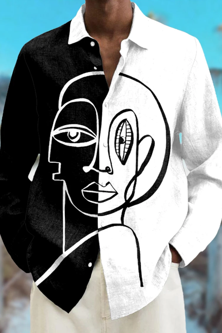 2023 Fashion Abstract 3D Printed Long sleeved Shirt Holiday Party Top Men's Clothing Extra Large T-shirt Harajuku Camissa - Image 6