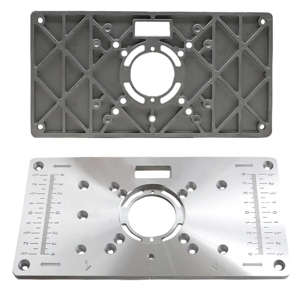 Router Table Flip Plate Aluminum Router Table Insert Plate 4pcs Insert Rings Wood Tools for Woodworking Benches