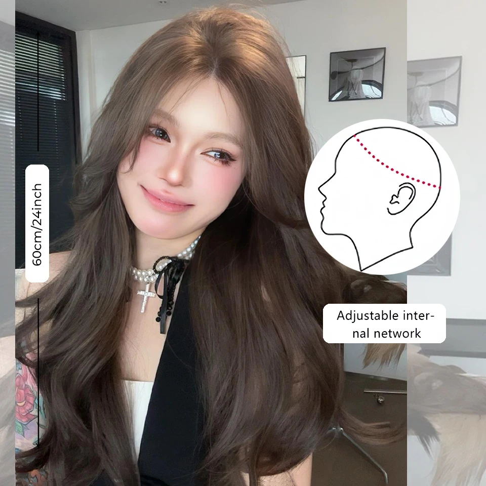 Brown Synthetic Long Deep Wave Wig For Women