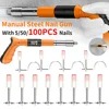 Manual Air Nailer Nail Gun One-handed Operation Silencing Nail Wall Fastening Tool with Nails Riveting Gun Home DIY Installation 1