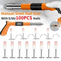 Manual Air Nailer Nail Gun One-handed Operation Silencing Nail Wall Fastening Tool with Nails Riveting Gun Home DIY Installation 1