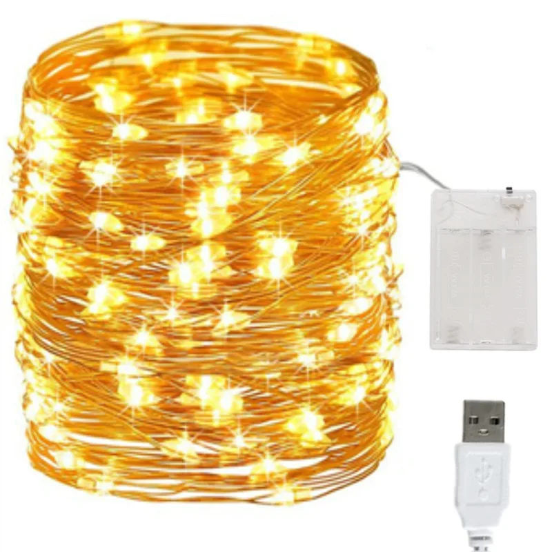 

8 Colors 1M 3M 5M 20M Copper Wire Battery Box Garland LED Wedding Decoration for Home Decoration Fairy for Party String Light