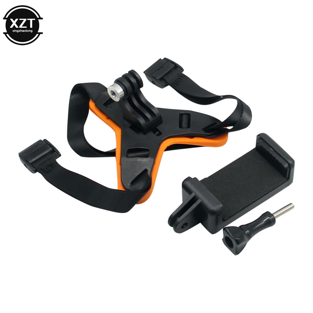 Motorcycle Helmet Chin Strap Mount Holder With Phone Clip Compatible