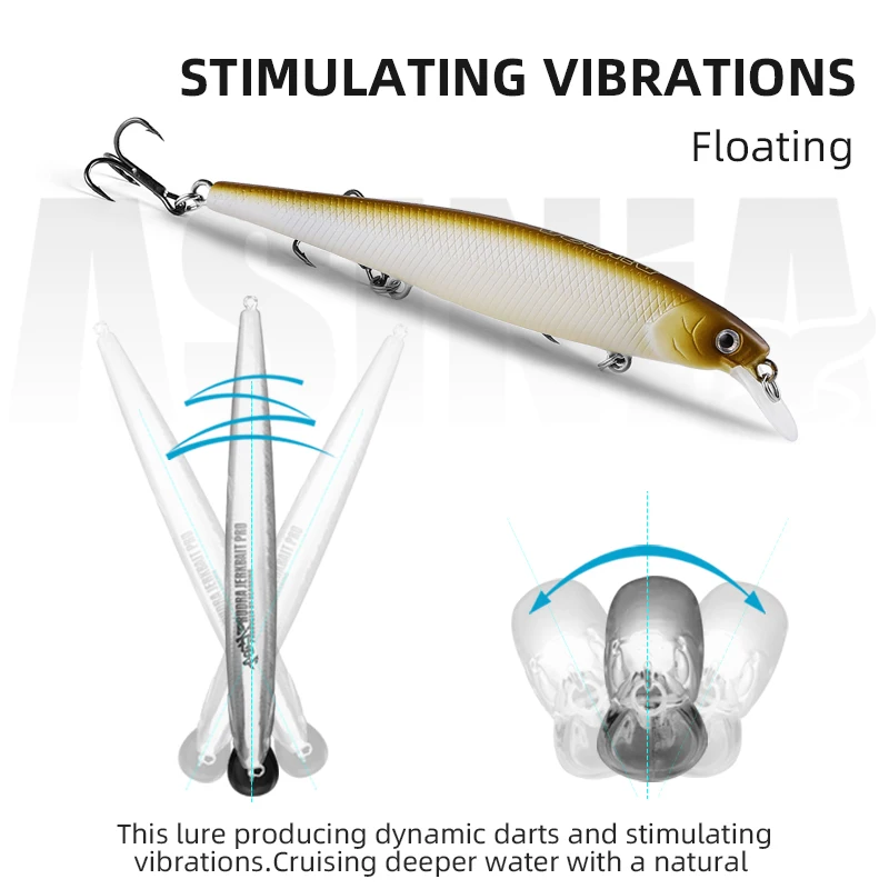 ASINIA Premium 97mm Hard Bait: 10-Color Professional Minnow