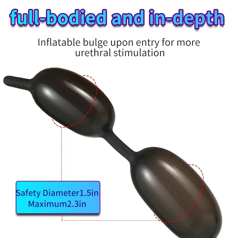 Inflatable Urethra Catheter Penis Sounding Plug Male Inflated Urethra Plug Penis Stimulator Catheter Play Urethral Rod Sex Toys