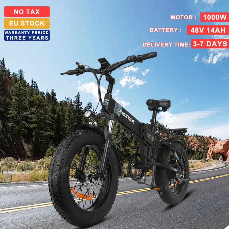 Eu Stock Ridstar H20 1000W Bici Elettrica 48 V14Ah Batteria Al Litio Pieghevole Ebike Mountain Off-Road 20-In Fat Tire Bicicletta Elettrica