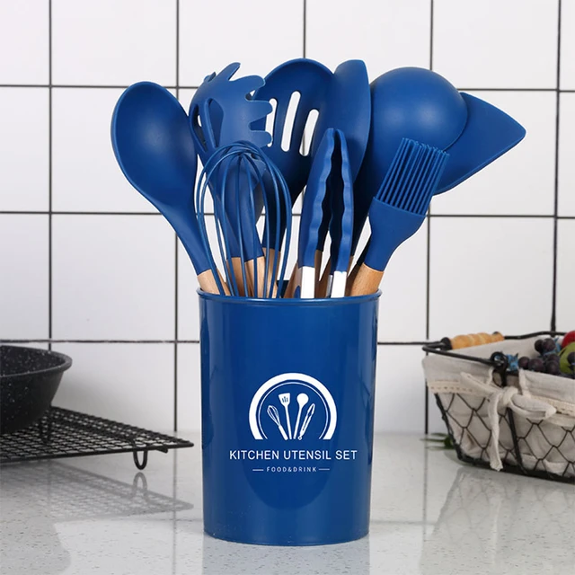 Buy Wholesale China 9/11-pieces Silicone Cooking Utensil Set /wooden  Handle/ Flexible Rubber Silicone Spatula & Kitchen Utensils Set at USD 7.5