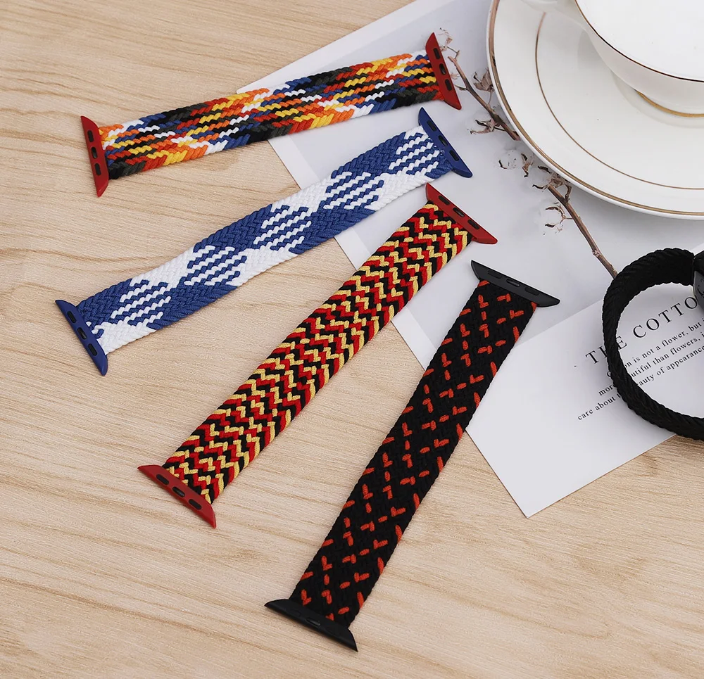 Braided SOLO LOOP Strap For Apple watch band 44mm 40mm 38mm 42mm 44 mm Nylon bracelet correa iWatch serie 3 4 5 SE 6 7 45mm 41mm