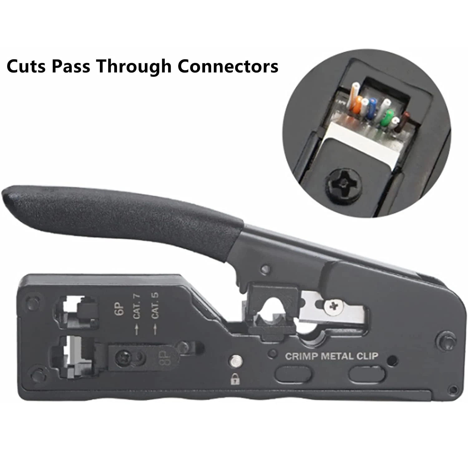 Zoerax-conectores de Rede Padrão e Blindados All-in-one Pass Through Crimper para Rj45 Rj12 Rj11 Cat5 Cat5e Cat6 Cat6a Cat7 - Imagem 5