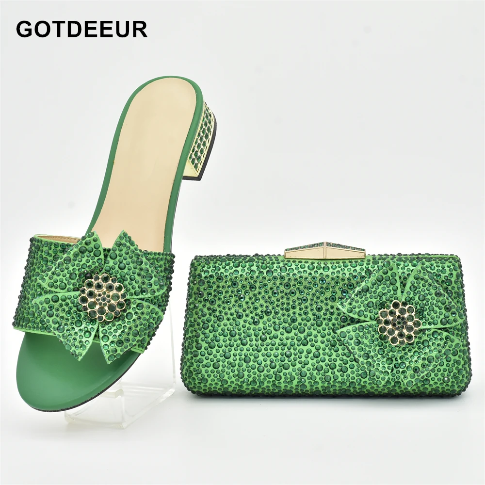 

Shoes and Bags Set for Women 2023 Italian Wedding Shoes Bride Low Heels Elegant Nigerian Women Party Pumps Plus Size Heels 43