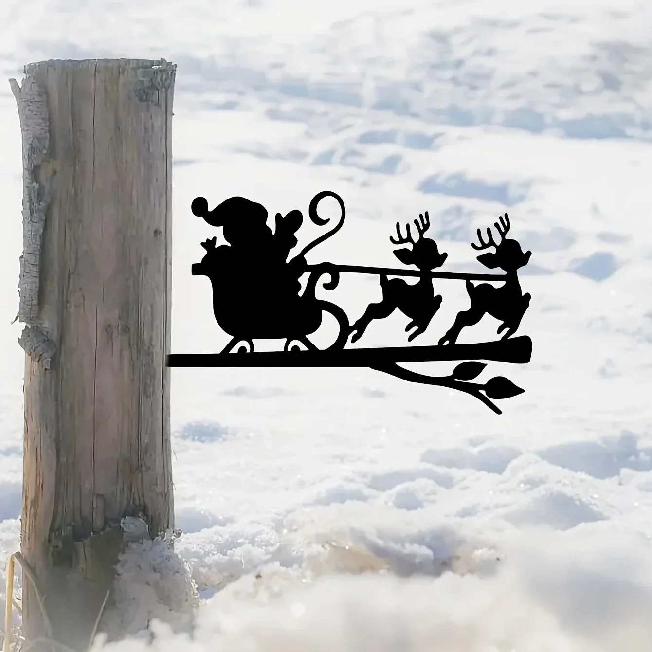 

metal ironLittle Deers Pulling Sleds On Branch Iron Art Silhouette Home Garden Yard decor Patio Outdoor Decoration Christmas Dec