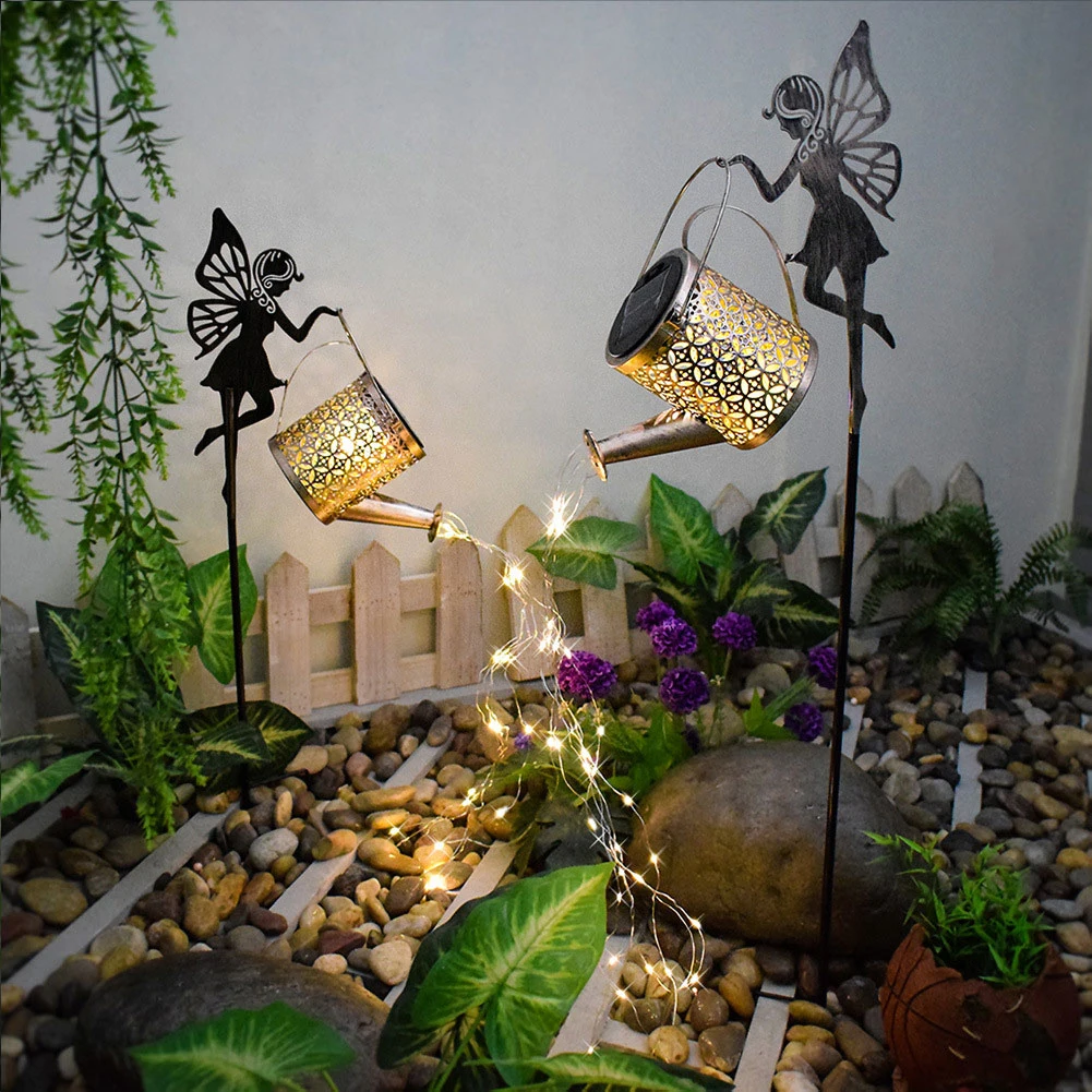 Description Picture 5 of itemOutdoor Solar Watering Can Light IP65 Waterproof Retro Metal Kettle Light Solar Garden Fairy Light for Lawn Yard Decor