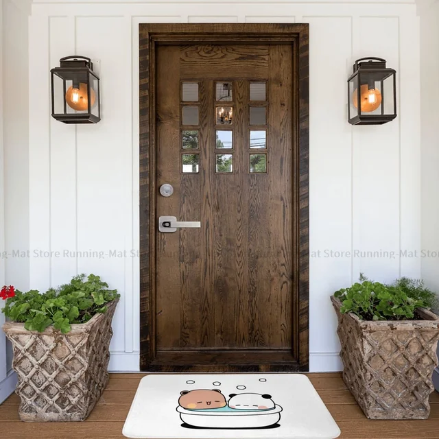 Bubu Dudu Rajzfilm Nem Csúszás Nélküli Ajtómedve És Panda Fürdőfürdő Hálószoba Szőnyeg Üdvözlő Szőnyegek Dekoráció - Image 6