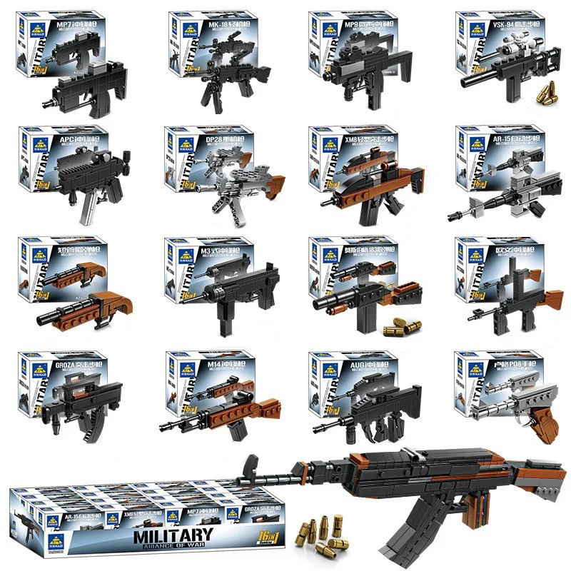 

Mini Military Weapon Puzzle Building Block 98K Building Block Guns Army Model Assembly Model Toys for Boys Children Kids Gifts