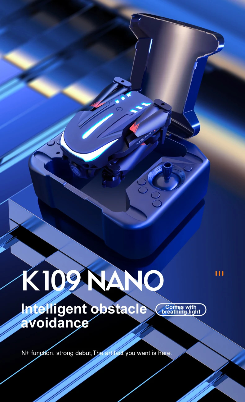 K109 Mini Drone - 2024 New Breathing Light 4K Dual HD Camera Automatic Obstacle Avoidance Professional Foldable Drone Quadcopter Gifts 29 K109 Mini Drone, bceamenglight avoidance k1o9 nano