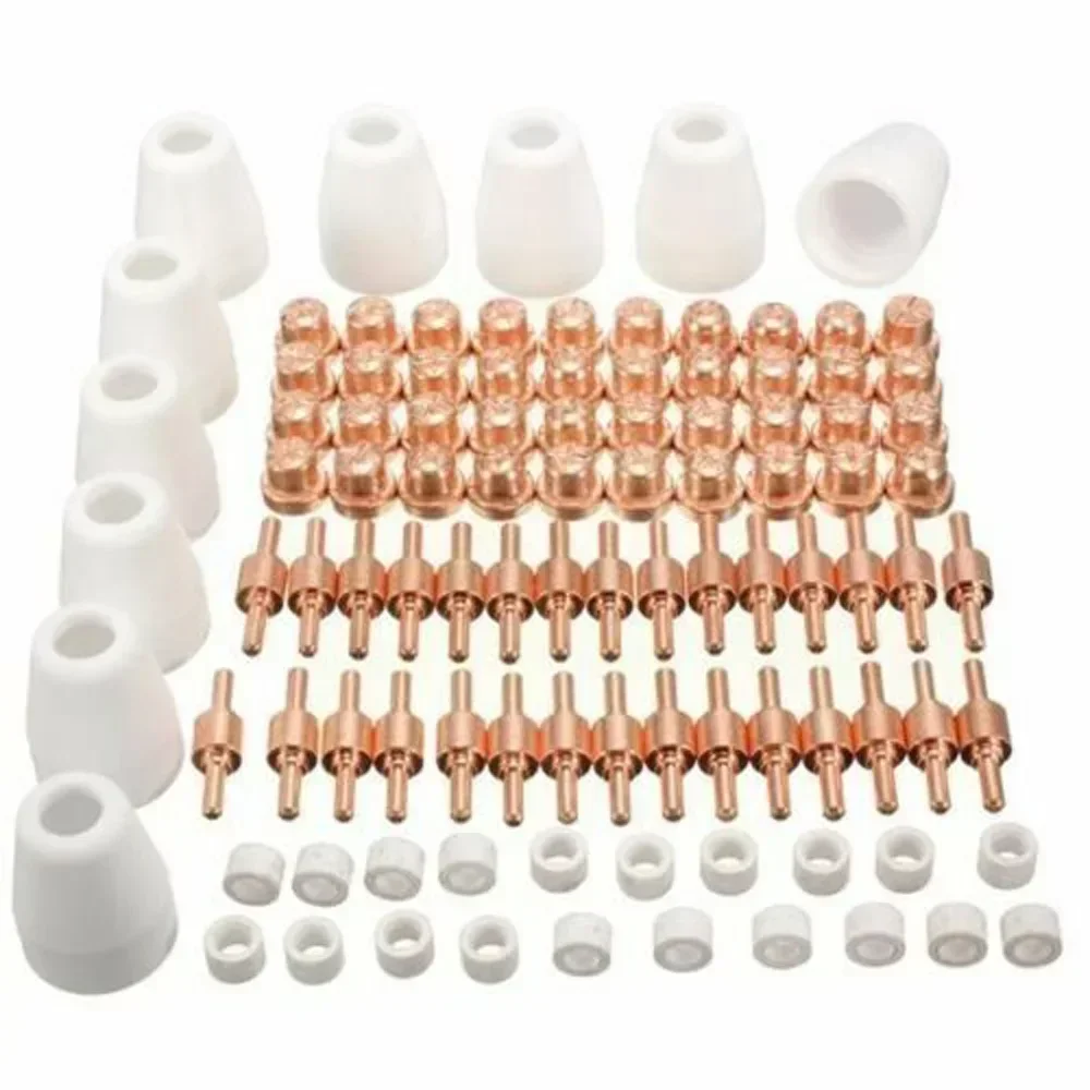 40/65/85Pcs Air Plasma Cutting Tips LG-40 PT-31 Cutter Consumables CUT-40 CUT-50D Swirling Rings Electrode Shield Cups plasma cutter consumables kit