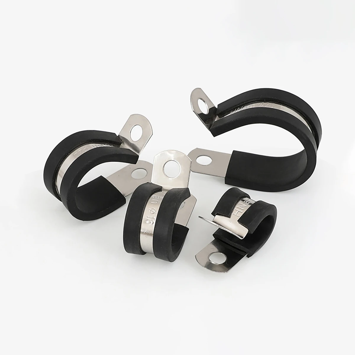 

304 SS Rubber Strip Clamp / R-Type Hose Clamp Rubber Damping Pipe Clamp / Cable And Wire Insulation Hoop Oil Pipe Hoop