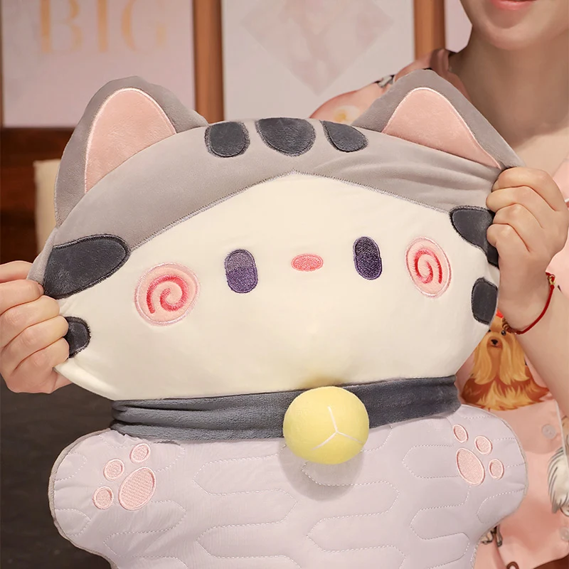 110CMDetachable Inner Liner Ice Silk Animal Long Pillow Kawaii Cat Plush Pillow Sofa Decoration Sleep Companion 6