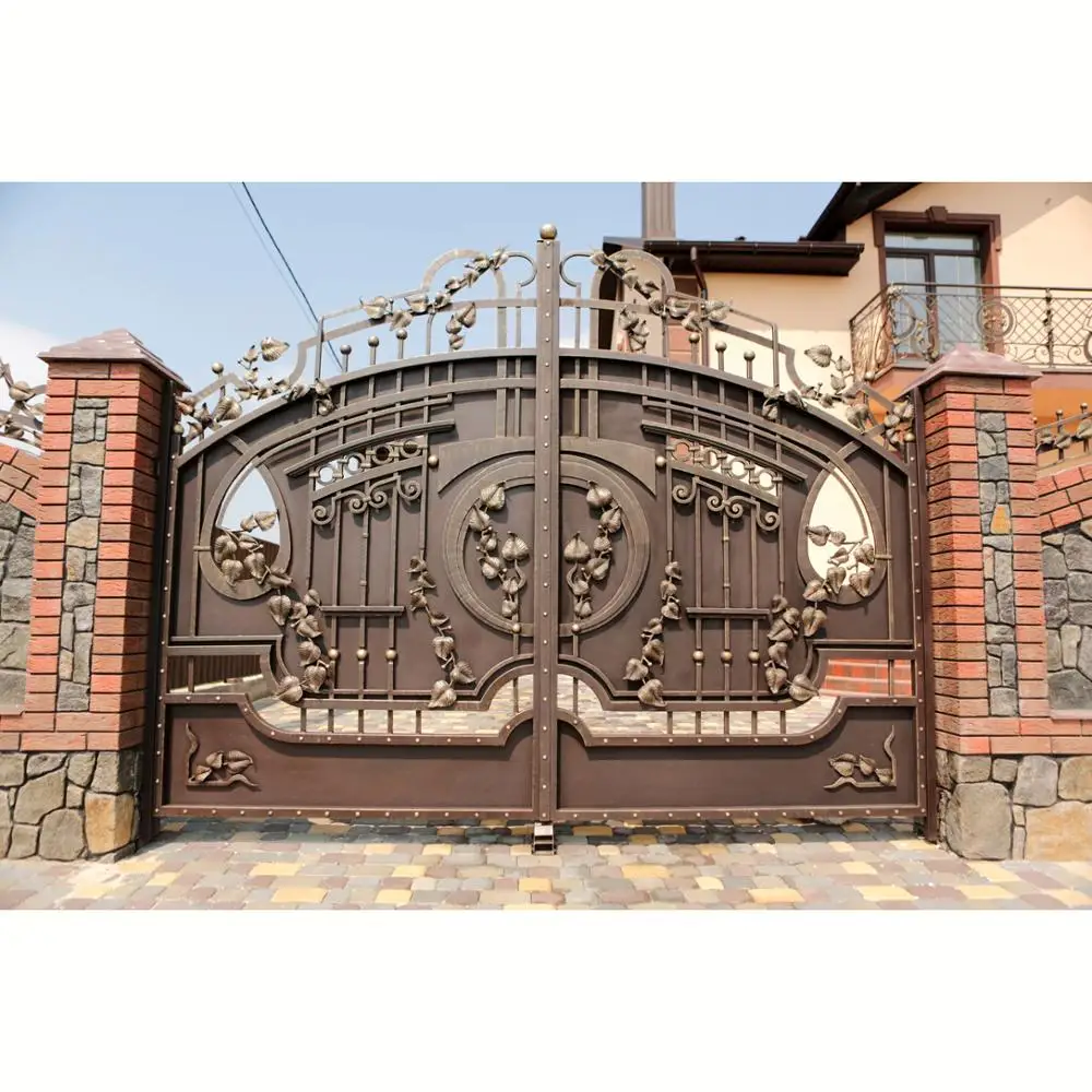 Main Gate Designs Wrought Iron Grill Fencing, Trellis & Gates Metal Heat Treated Pressure Treated Iron Type Automatic XMOYA Gate