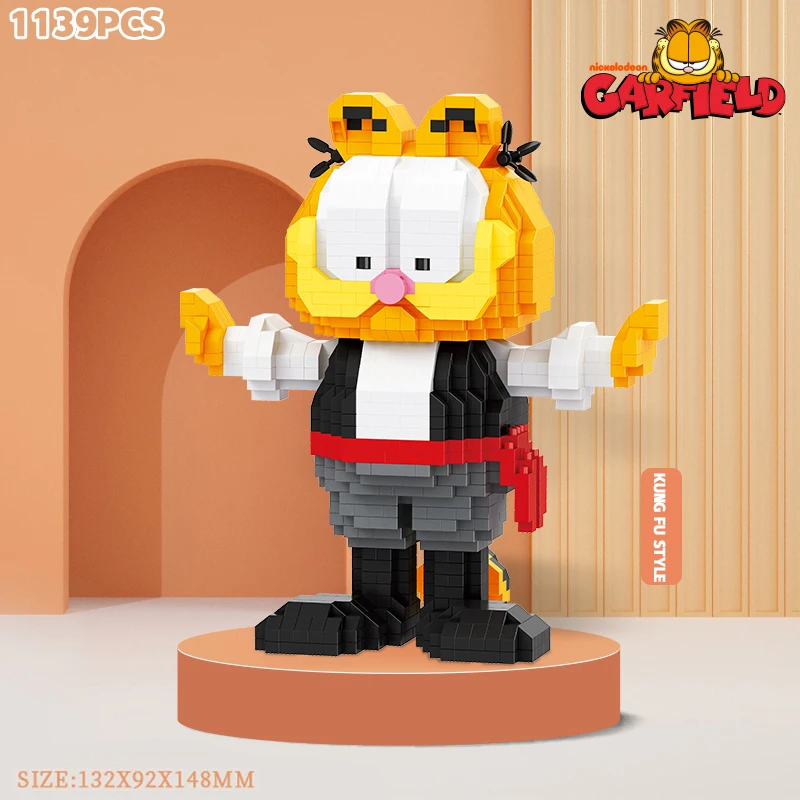 

Мини-кубики Garfield, волшебный мультяшный Кот, Аниме фигурки, Коллекция строительных игрушек «сделай сам», кирпичи для детей, подарок для девочки