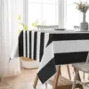 Black White Striped Tablecloth for Rectangle Geometric Stripe Waterproof Table Cloth for Kitchen Dining Room Holiday decorations 4