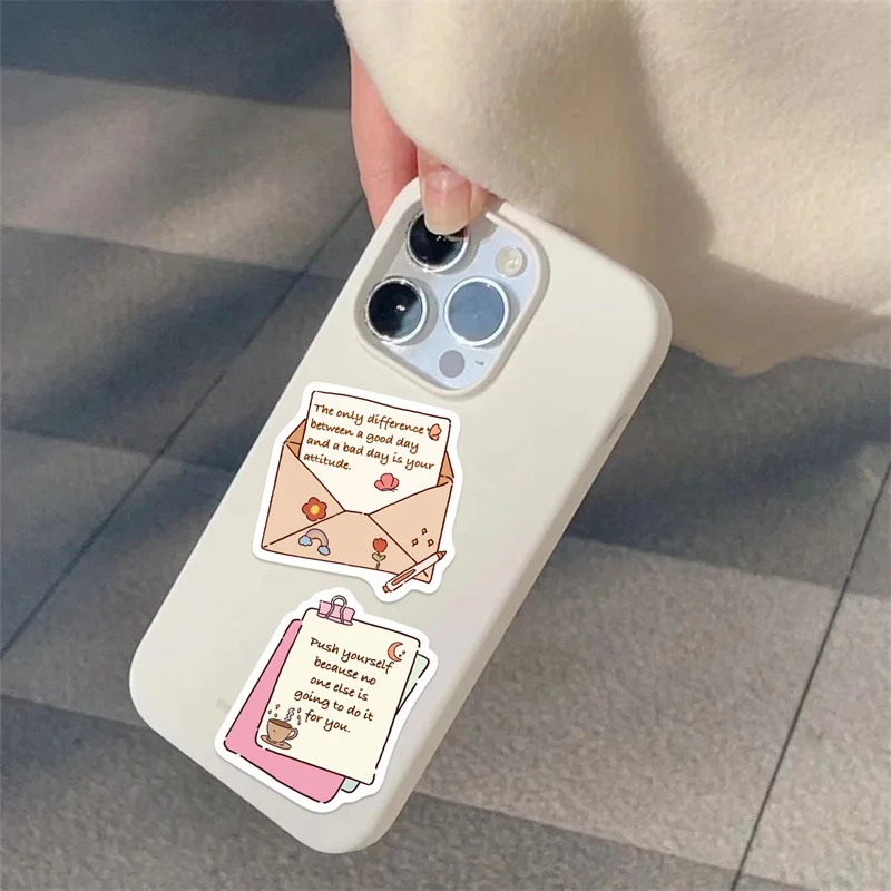 10/30/50PCS Cartoon Inspirational PVC Adesivi Appiccicosi Estetica FAI DA TE Colorato Telefono Laptop Bagagli Skateboard Graffiti Decalcomanie - immagine 3