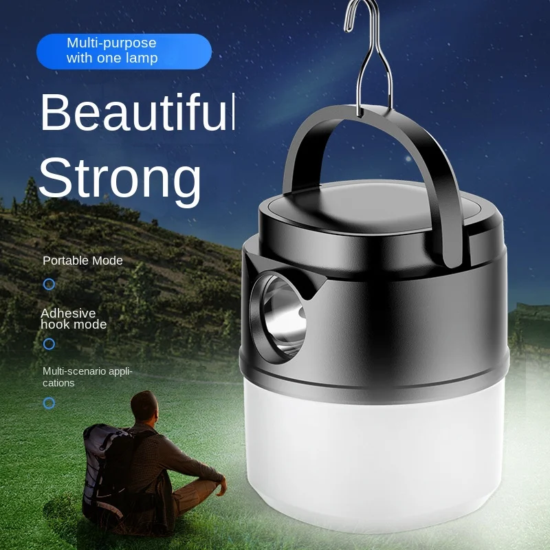 

High Power Solar LED Camping Lantern Rechargeable 2400mAh Emergency Power Bank Foldable 6 Light Modes for Camping Fishing
