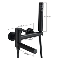 Matte Black Bathtub Faucet Swivel Spout Shower Faucet Wall Mounted Hot Cold Water Mixer For Bathroom Chrome Bath Shower Faucet 2