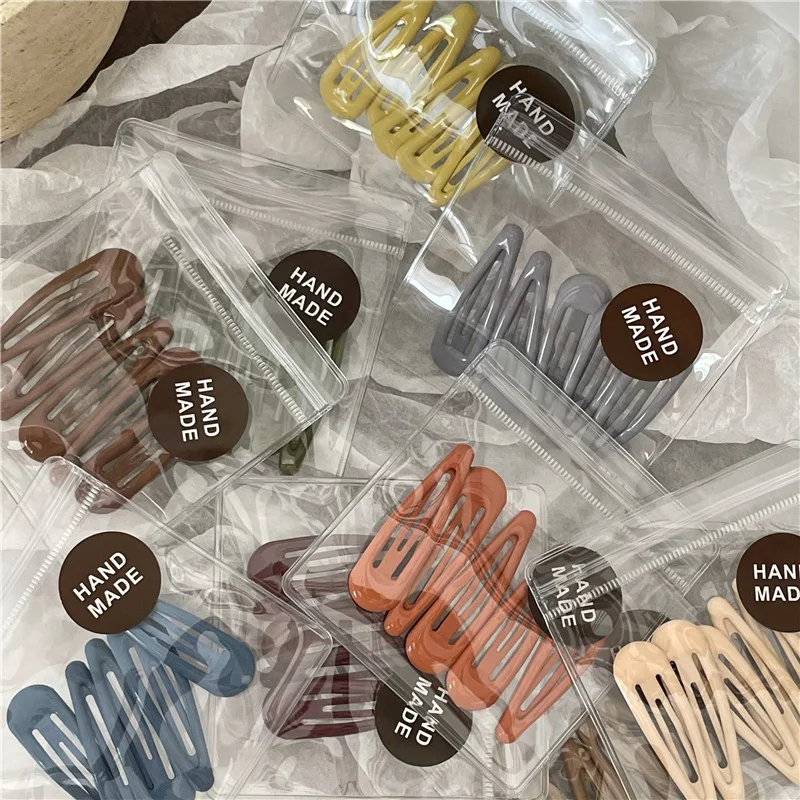 5 teile/paket Koreanische Einfarbig Wasser-tropfen Förmigen Haarnadeln Premium Legierung Bobby Pins Seite Haar Clips Einfache Spange Für frauen Mädchen