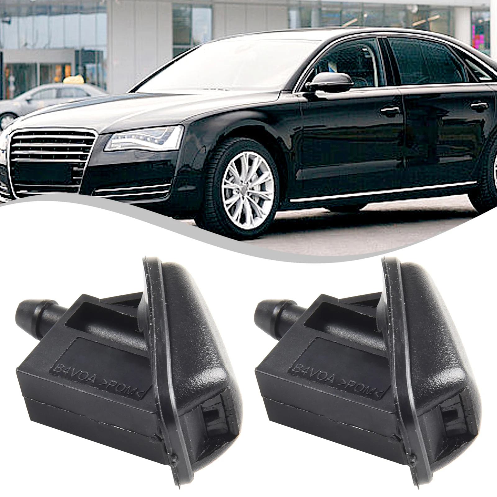 

Car Accessories 2Pcs Car Front Windshield WasherJet Nozzle For Ford Focus Mk2 2004-2011 1708176 Black ABS Plastic Brand New