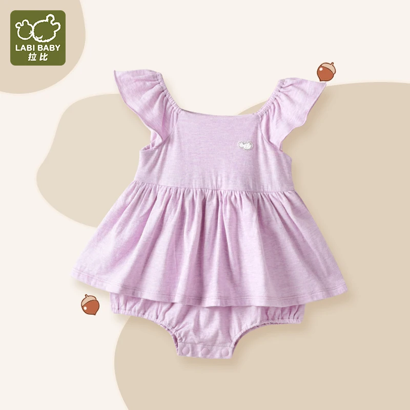 

LABI BABY Soft Cotton Jumpsuit for Newborn Girls Infant Romper Baby Clothes Outfits for Kids Summer