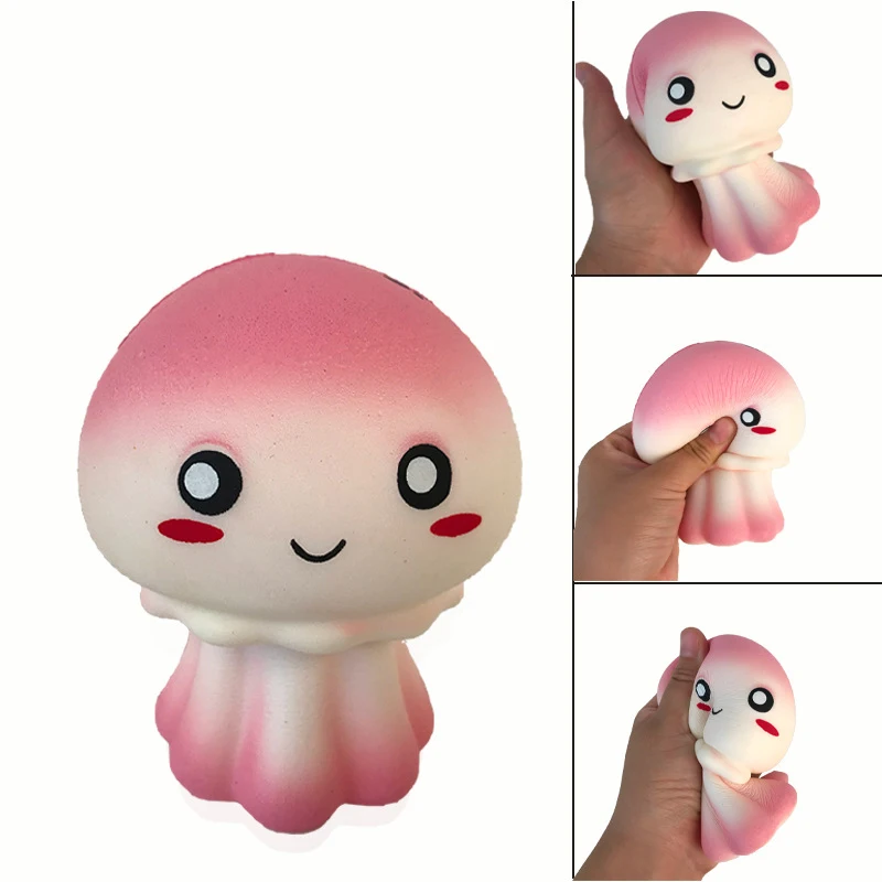 

Kawaii Large Pink Octopus Jellyfish Squeeze Toys Slow Rising Cream Scented Stress Reliever Squishy Fidget Toy For Kids Gift