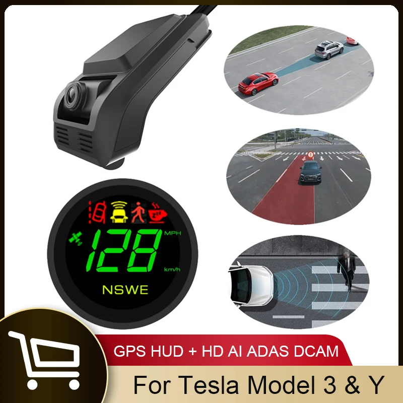 CarGPSSpeedometerHeadUpDisplaySmartDashCamADASFrontDVR