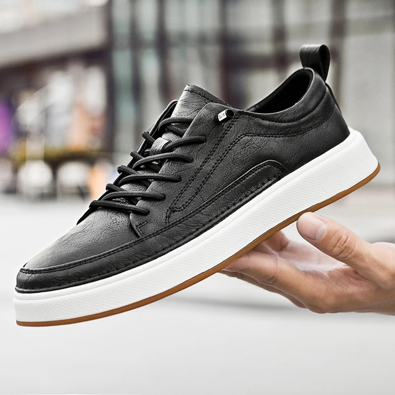 2024 Fashion Brand Men's Genuine Leather Casual Shoes Thick Sole Oxford Fashion Versatile Sports High Quality Work Shoes 2