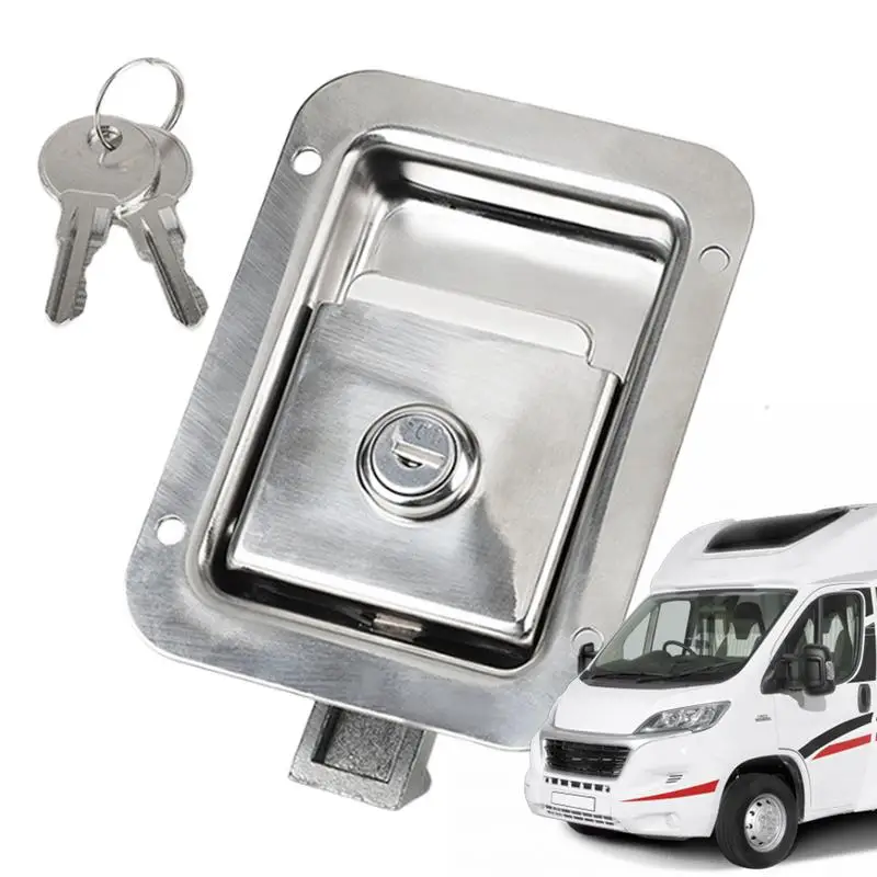 Tool Box Locks With Keys Stainless Steel Replacement Handle Tool Box Locks Anti-Theft Recessed Professional Panel Lock For Truck