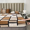 1Pc Simple Fashion Printed Geometric Checkered Multi-Color Ins Style Milk Velvet Fitted Sheet Mattress Cover Mattress Cover Dust Cover Suitable for Bedroom Apartment House Single Bed Double Bed Winter Soft, Comfortable, Soft, Warm, Skin-Friendly and Supple 99/200/153/180/203cm 3
